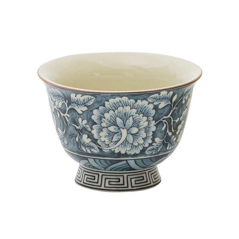 Ru Kiln Floral Reversed Mouth Cup